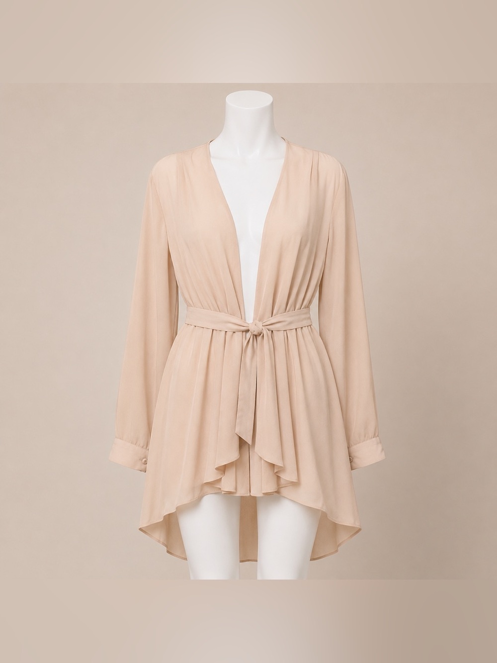 City Chic Blush Tie Waist Sheer Duster Kimono Cover Up XXL 24